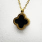 Black Clover Necklace - 18K Gold on Titanium Pendant with Chain