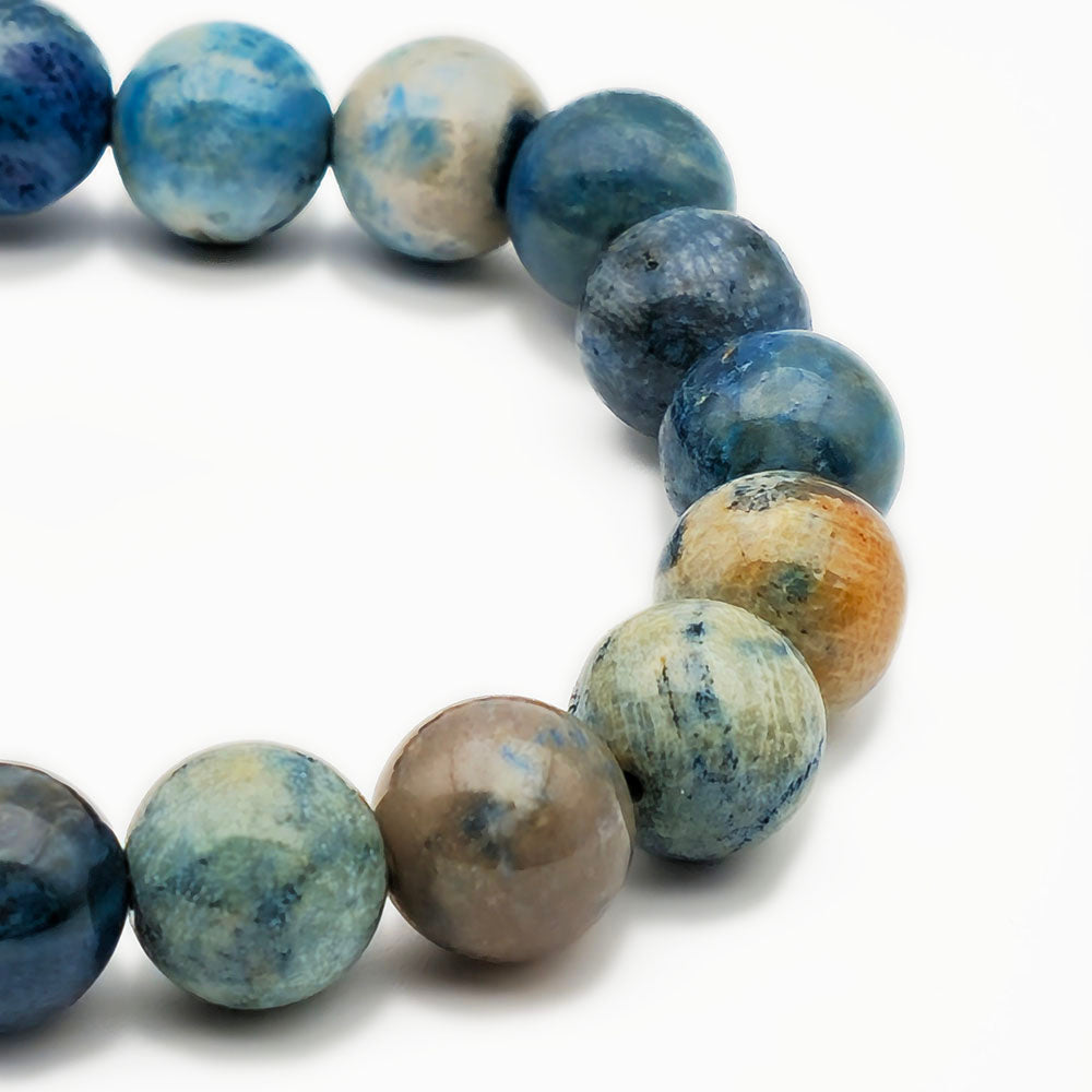 Chrysanthemum Stone Bracelet – Handmade with Genuine Natural Gemstones (10 mm Beads - 7.5 Inches Stretch-to-fit)