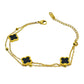 Clover Double-Layered Bracelet – 18K Gold on Titanium with Adjustable Chain and Clasp