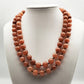 Coffee Line Knotted Necklace - Handmade Knotted Necklace with Polished Natural Gemstones (10 mm Beads - 36 inches long)