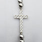 Cross Polished Stainless Steel Beaded Bracelet - Polished Stainless Steel with Cross Motif and brilliant CZ Accents (4