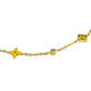 Floral Geometric Bracelet - 18K Gold on Titanium with Zircon Gemstone Accents (Adjustable Chain with Clasp)