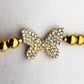 Gold Butterfly Beaded Bracelet - 18K Gold PVD on Stainless Steel with Butterfly Motif and brilliant CZ Accents (4 mm