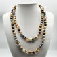 Gray Hand Knotted Necklace - Handmade Knotted Necklace with Natural Gemstones and Crystals (36 Inches Long)