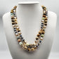 Gray Hand Knotted Necklace - Handmade Knotted Necklace with Natural Gemstones and Crystals (36 Inches Long)