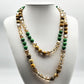 Green Hand Knotted Necklace - Handmade Knotted Necklace with Natural Gemstones and Crystals (36 Inches Long)