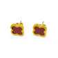 Red Clover Earrings - 18K Gold on Titanium (Butterfly Clasp)